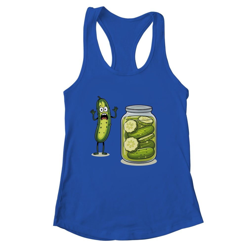 Funny Screaming Pickle Cucumber Jar Joke Pickles Shirt & Tank Top | siriusteestore