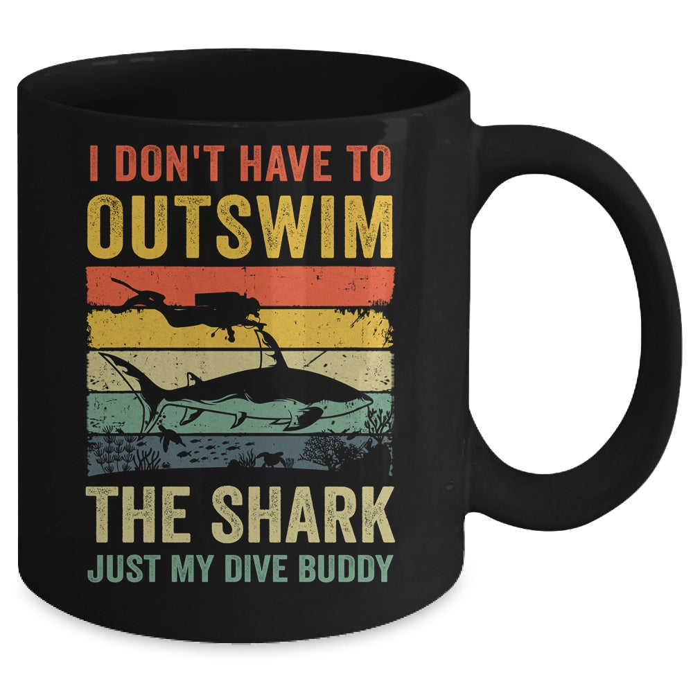 Funny Scuba Diving For Men Women Shark Diving Buddy Retro Mug | siriusteestore