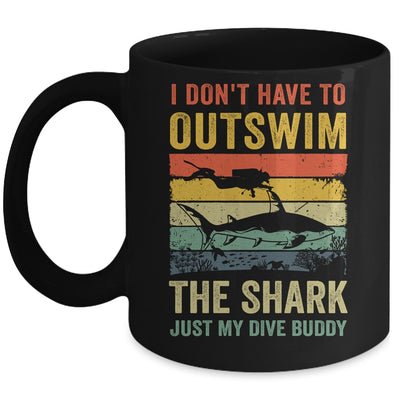 Funny Scuba Diving For Men Women Shark Diving Buddy Retro Mug | siriusteestore