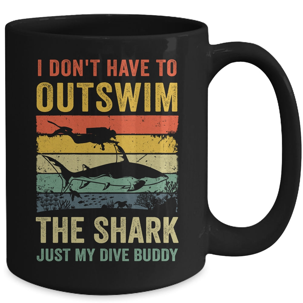 Funny Scuba Diving For Men Women Shark Diving Buddy Retro Mug | siriusteestore