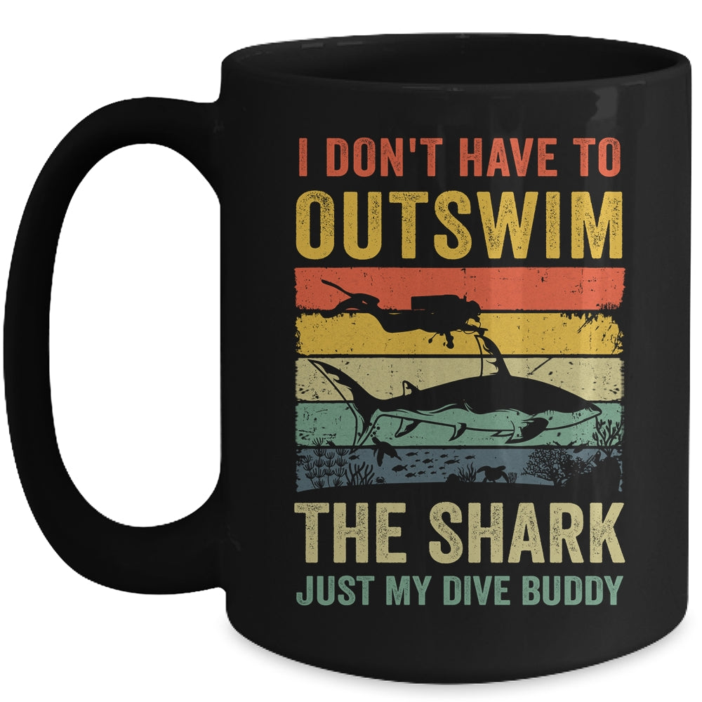 Funny Scuba Diving For Men Women Shark Diving Buddy Retro Mug | siriusteestore