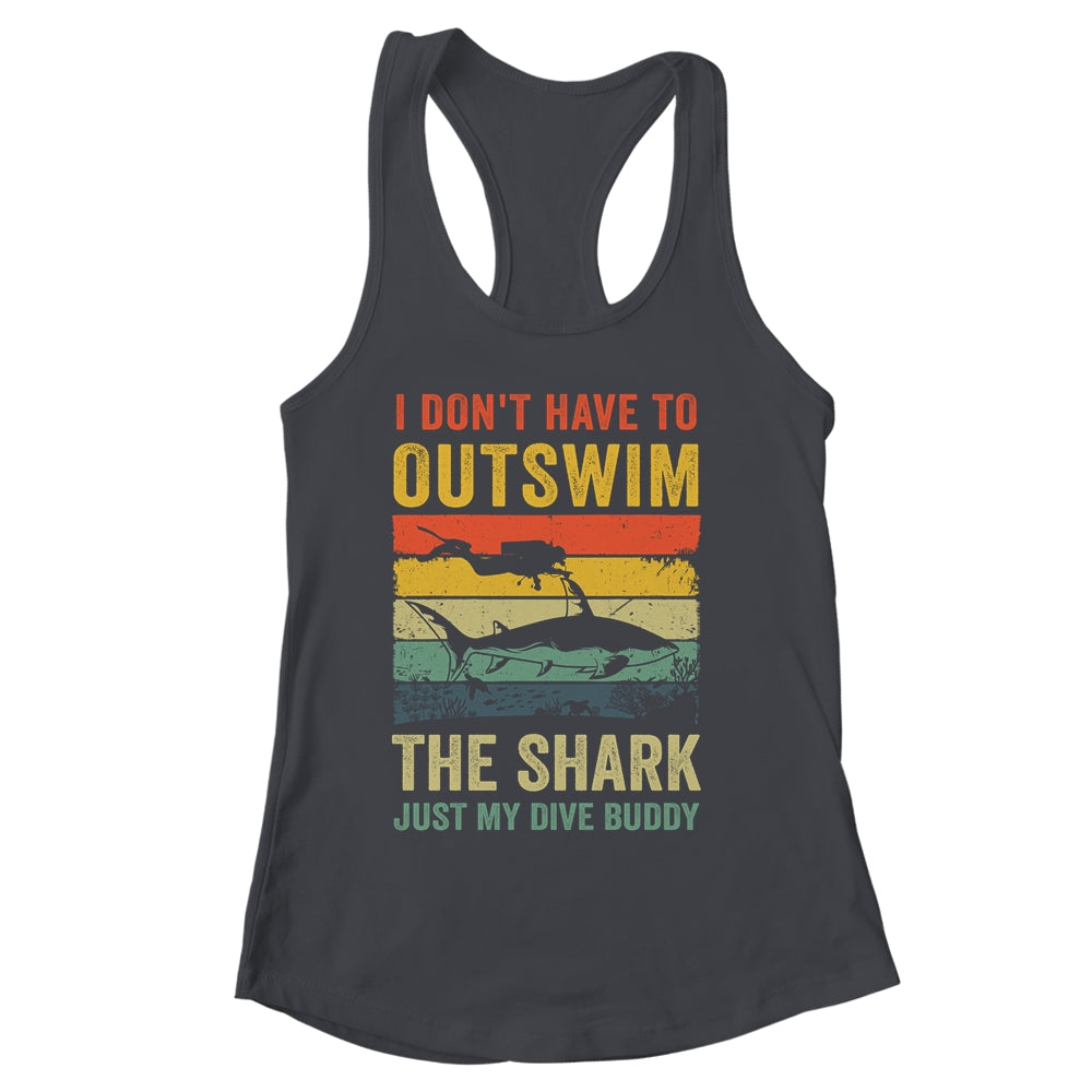Funny Scuba Diving For Men Women Shark Diving Buddy Retro Shirt & Tank Top | siriusteestore