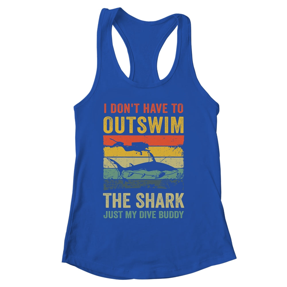 Funny Scuba Diving For Men Women Shark Diving Buddy Retro Shirt & Tank Top | siriusteestore