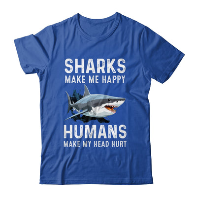 Funny Sharks Make Me Happy Marine Biology Shark Shirt Tank Top Siriustee