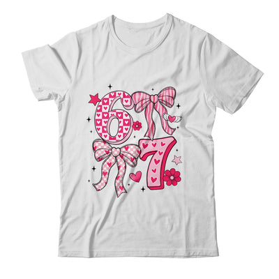 Funny Six Seven Valentine Coquette Bow Heart 6 7 Meme Girls Shirt & Tank Top | siriusteestore