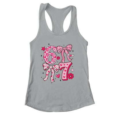 Funny Six Seven Valentine Coquette Bow Heart 6 7 Meme Girls Shirt & Tank Top | siriusteestore