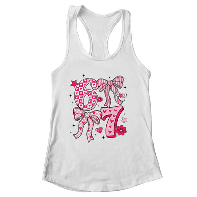 Funny Six Seven Valentine Coquette Bow Heart 6 7 Meme Girls Shirt & Tank Top | siriusteestore