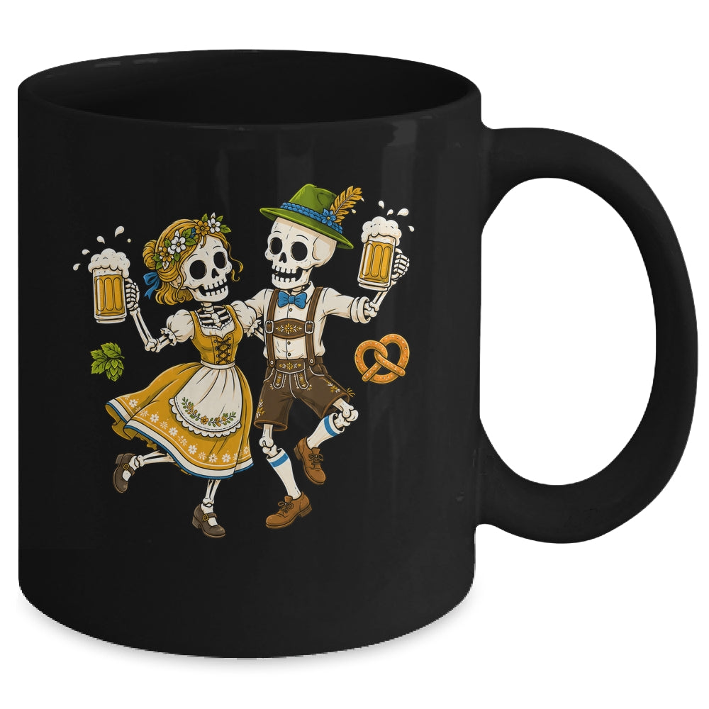 Funny Skeleton Couple Oktoberfest Pretzel Costume Adults Mug | siriusteestore
