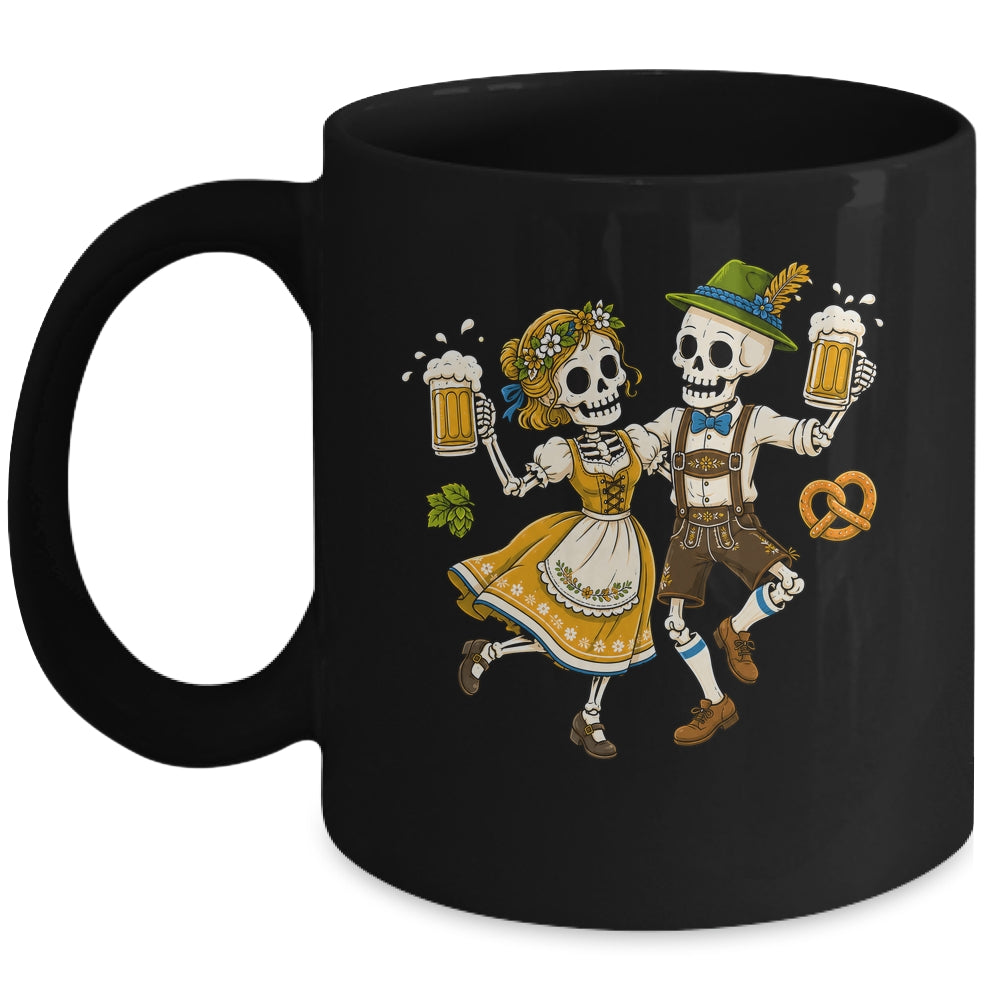 Funny Skeleton Couple Oktoberfest Pretzel Costume Adults Mug | siriusteestore