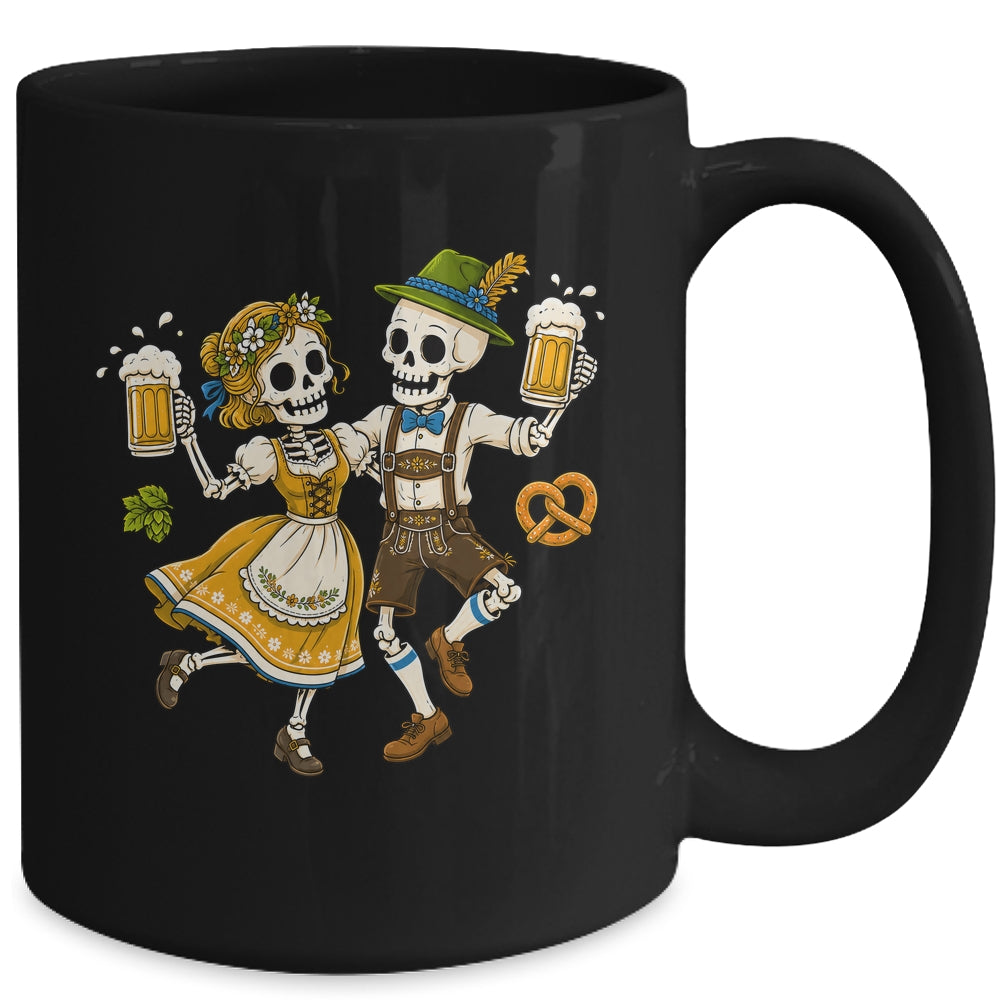Funny Skeleton Couple Oktoberfest Pretzel Costume Adults Mug | siriusteestore