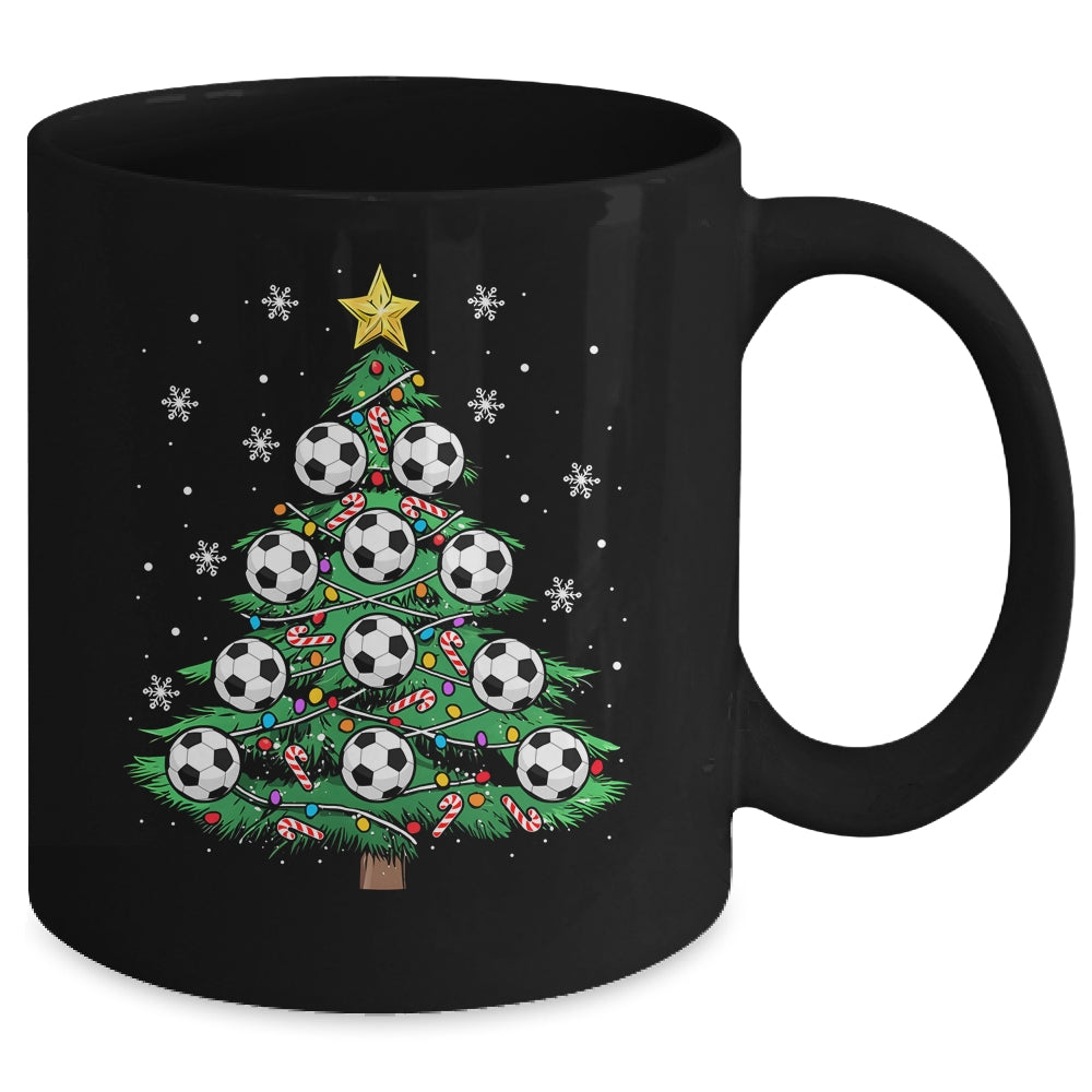 Funny Soccer Player Boy Men Xmas Christmas Tree Lights Mug | siriusteestore