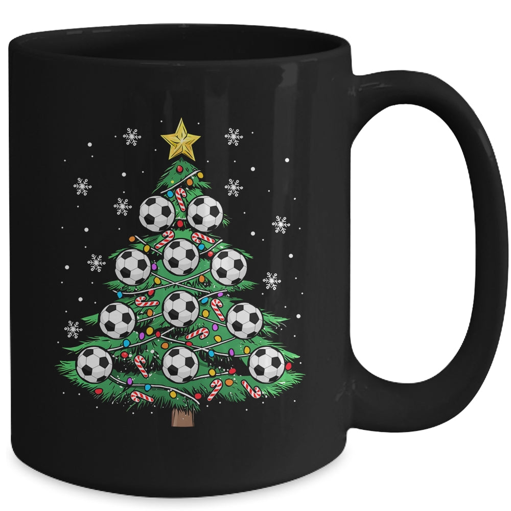 Funny Soccer Player Boy Men Xmas Christmas Tree Lights Mug | siriusteestore