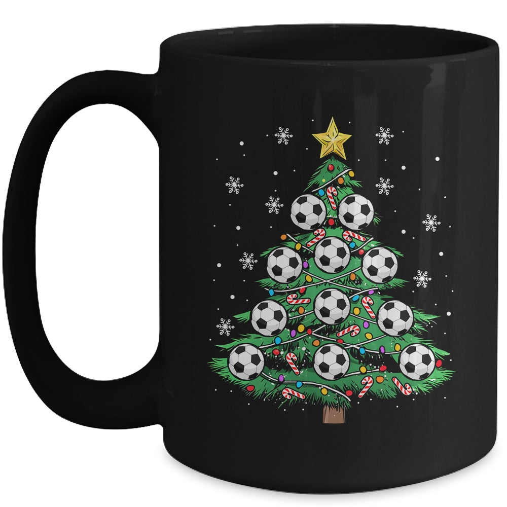 Funny Soccer Player Boy Men Xmas Christmas Tree Lights Mug | siriusteestore