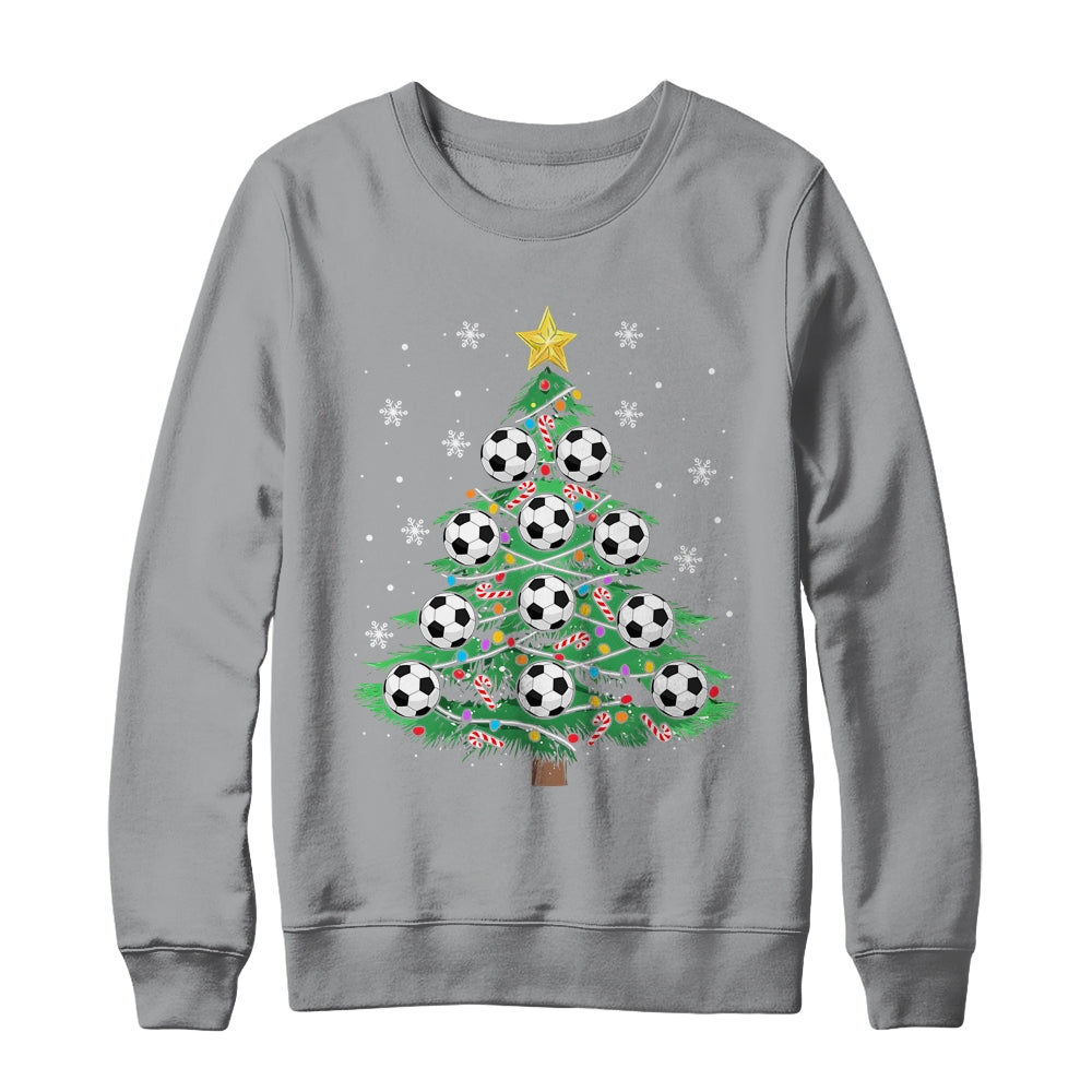 Funny Soccer Player Boy Men Xmas Christmas Tree Lights Shirt & Sweatshirt | siriusteestore