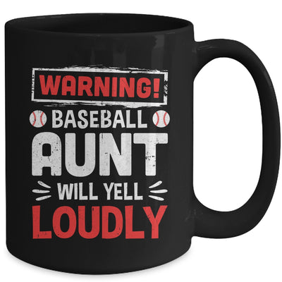 Funny Softball Aunt Warning Softball Aunt Will Yell Loudly Mug | siriusteestore