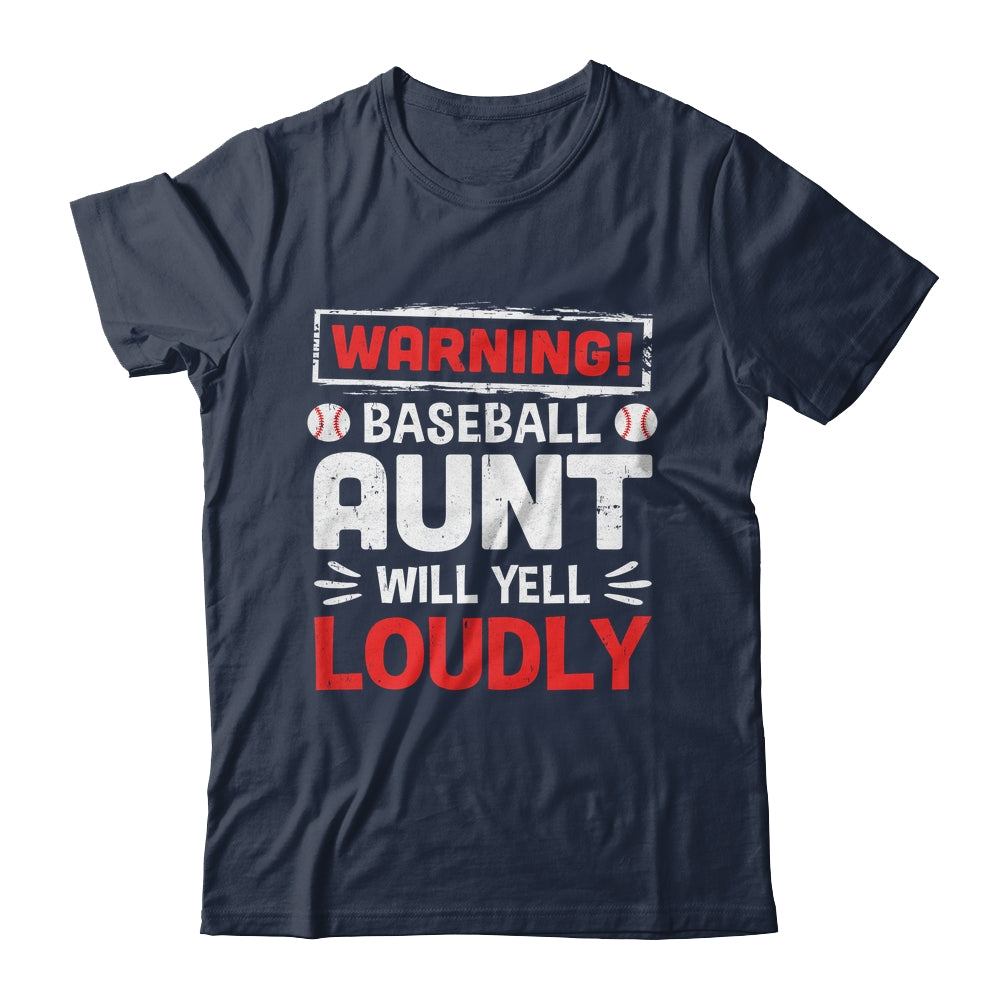 Funny Softball Aunt Warning Softball Aunt Will Yell Loudly Shirt & Tank Top | siriusteestore