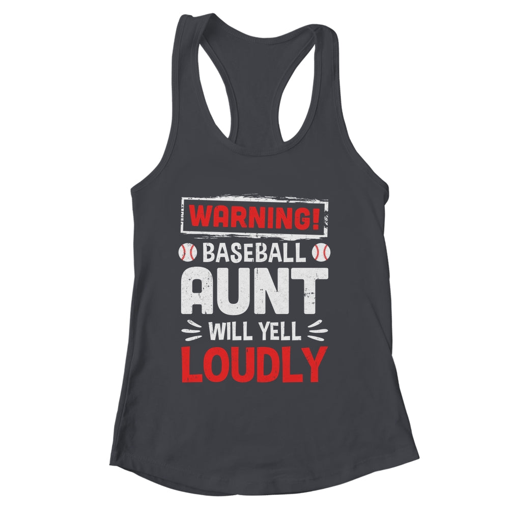 Funny Softball Aunt Warning Softball Aunt Will Yell Loudly Shirt & Tank Top | siriusteestore