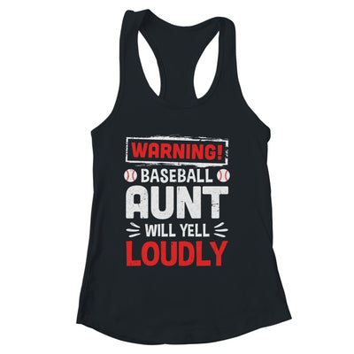 Funny Softball Aunt Warning Softball Aunt Will Yell Loudly Shirt & Tank Top | siriusteestore