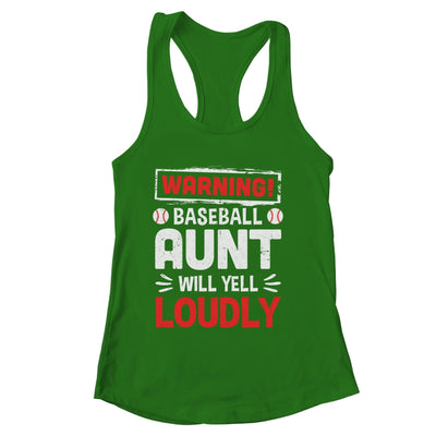 Funny Softball Aunt Warning Softball Aunt Will Yell Loudly Shirt & Tank Top | siriusteestore