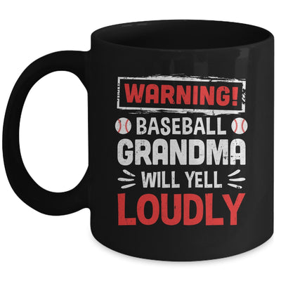 Funny Softball Grandma Warning Softball Will Yell Loudly Mug | siriusteestore