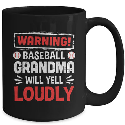 Funny Softball Grandma Warning Softball Will Yell Loudly Mug | siriusteestore