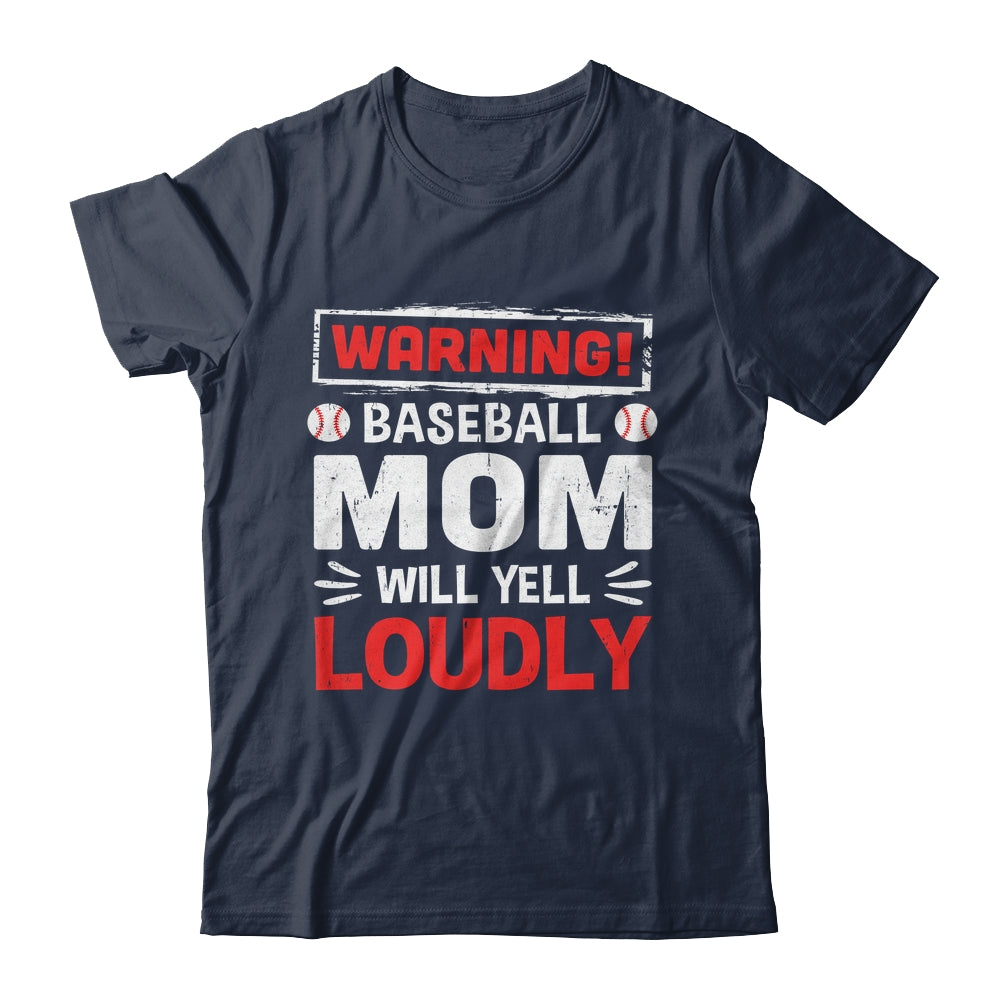 Funny Softball Mom Warning Softball Mom Will Yell Loudly Shirt & Tank Top | siriusteestore