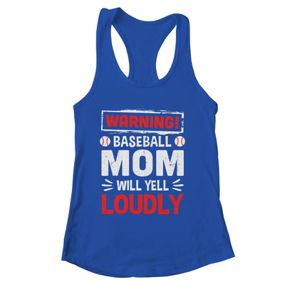 Funny Softball Mom Warning Softball Mom Will Yell Loudly Shirt & Tank Top | siriusteestore