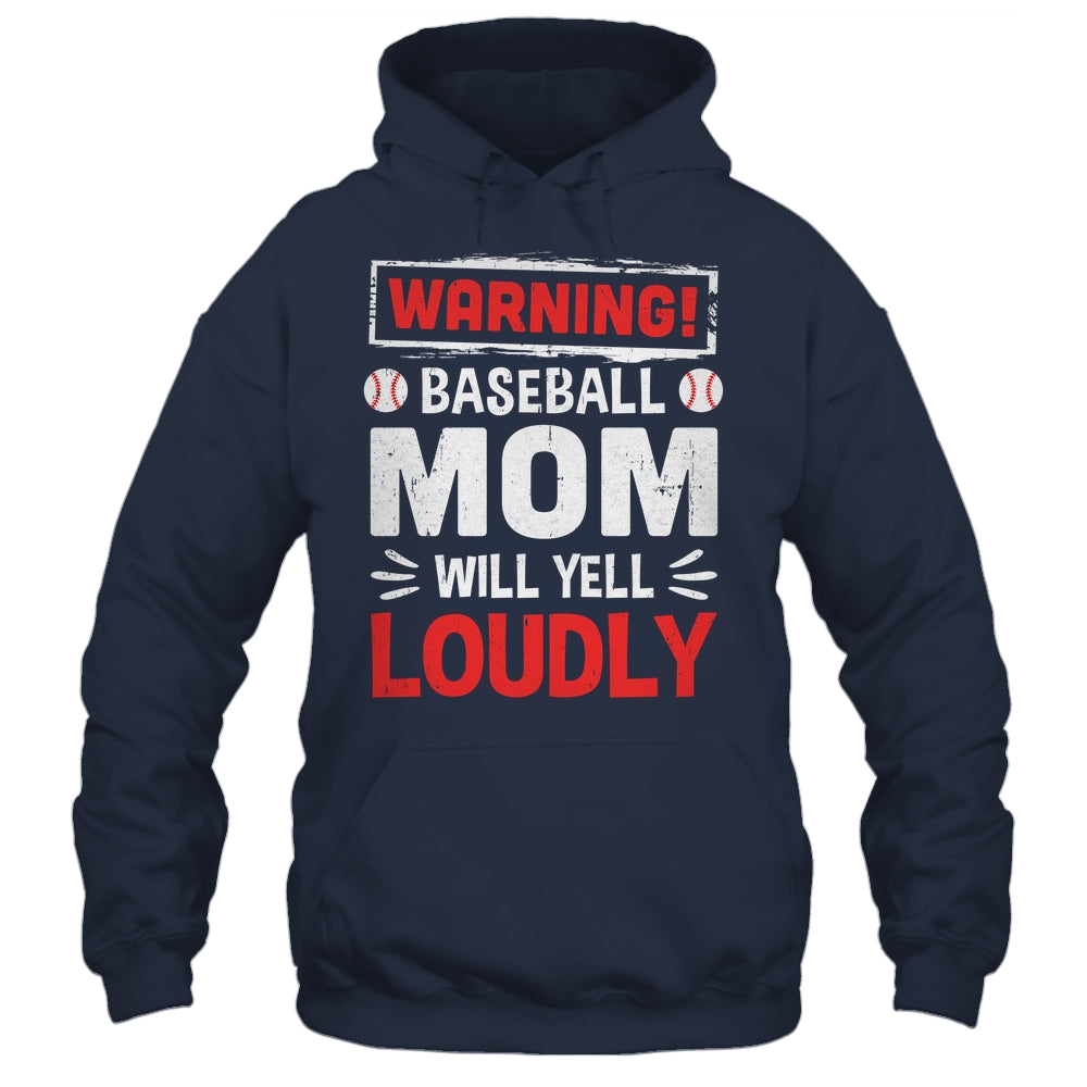 Funny Softball Mom Warning Softball Mom Will Yell Loudly Shirt & Tank Top | siriusteestore
