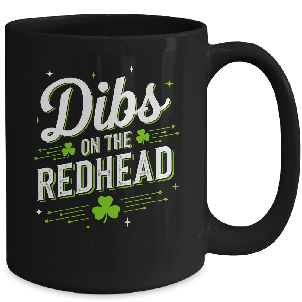 Funny St Patrick's Day Dibs On The Redhead Shamrock Vintage Mug | siriusteestore