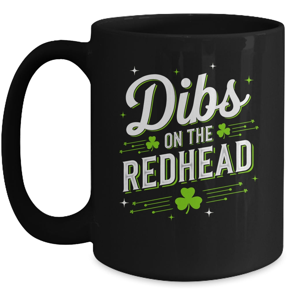 Funny St Patrick's Day Dibs On The Redhead Shamrock Vintage Mug | siriusteestore