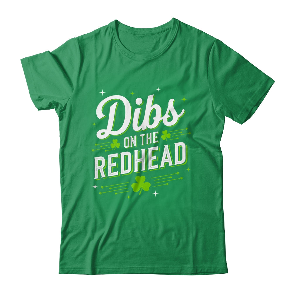 Funny St Patrick's Day Dibs On The Redhead Shamrock Vintage Shirt & Hoodie | siriusteestore