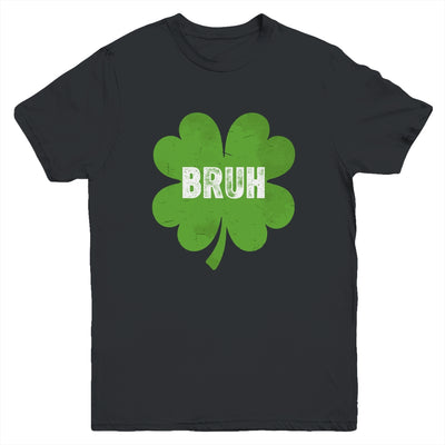 Funny St Patricks Day Bruh Meme Shamrock Teens Boys Kids Men Youth Shirt | siriusteestore