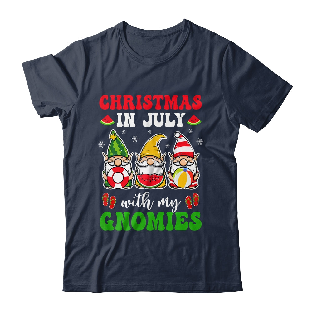 Funny Summer Vacation Gnomies Gnomes For Christmas In July Shirt & Tank Top | siriusteestore