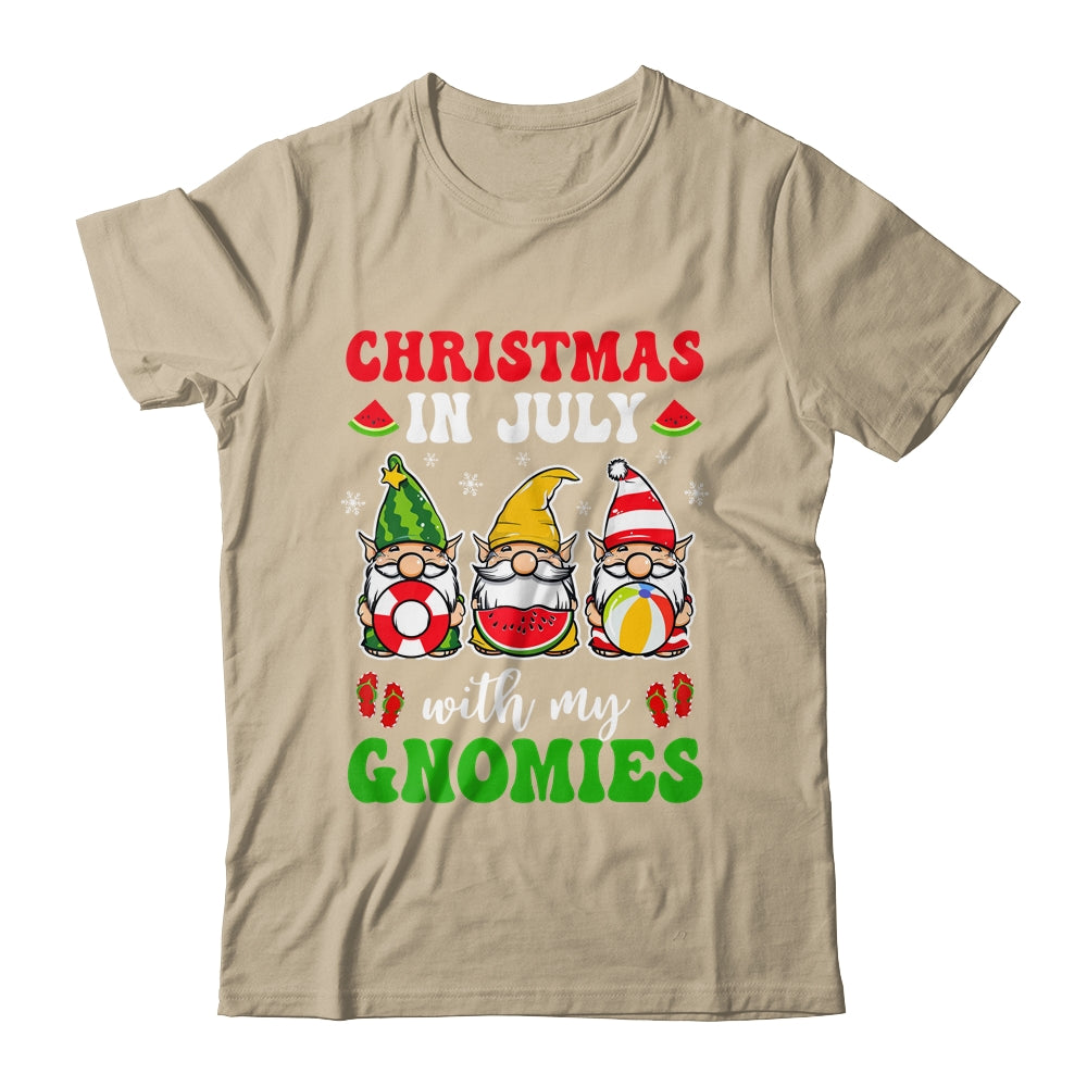 Funny Summer Vacation Gnomies Gnomes For Christmas In July Shirt & Tank Top | siriusteestore
