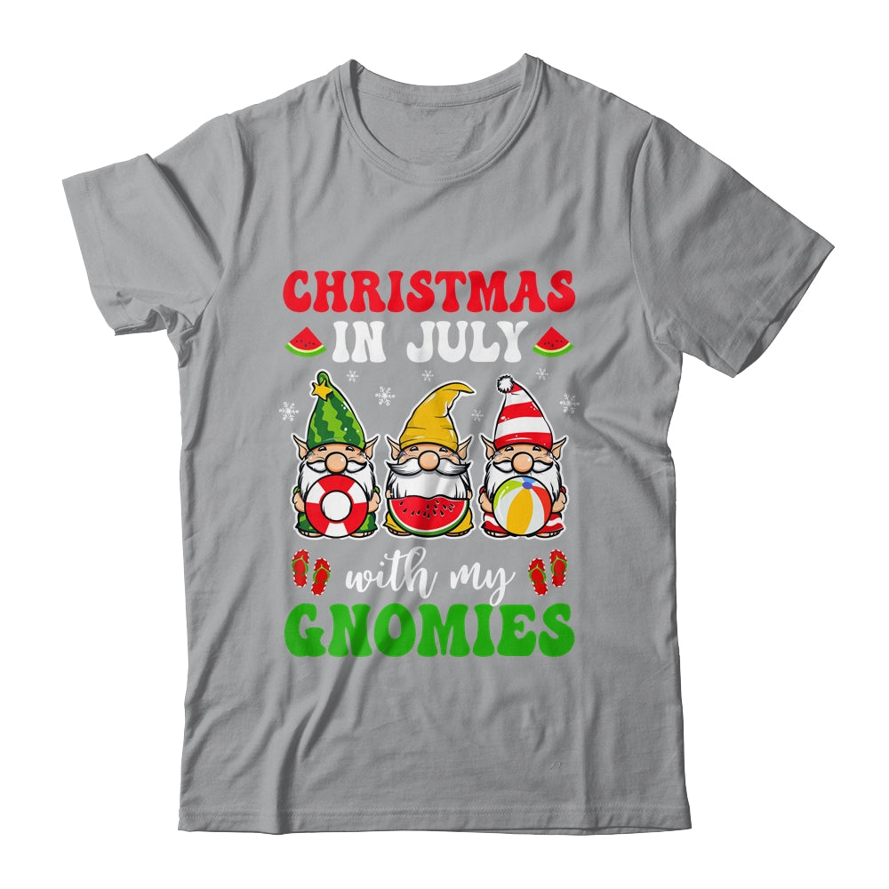 Funny Summer Vacation Gnomies Gnomes For Christmas In July Shirt & Tank Top | siriusteestore