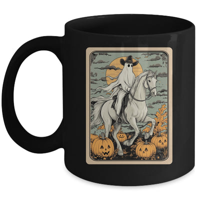 Funny Tarot Card Halloween Season Cowboy Ghost Riding Horse Mug | siriusteestore