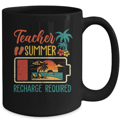 Funny Teacher Summer Recharge Required Last Day School Retro Mug | siriusteestore
