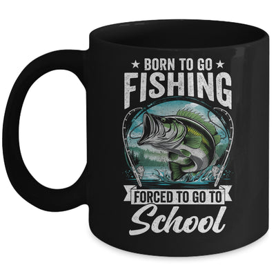 Funny Teen Boys Fishing Forced To Go To School Bass Fish Mug | siriusteestore