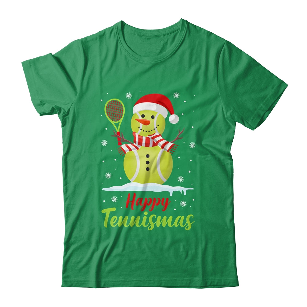 Funny Tennis Player Xmas Lights Christmas Tennis Snowman Shirt & Sweatshirt | siriusteestore