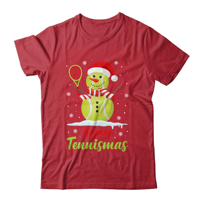 Funny Tennis Player Xmas Lights Christmas Tennis Snowman Shirt & Sweatshirt | siriusteestore