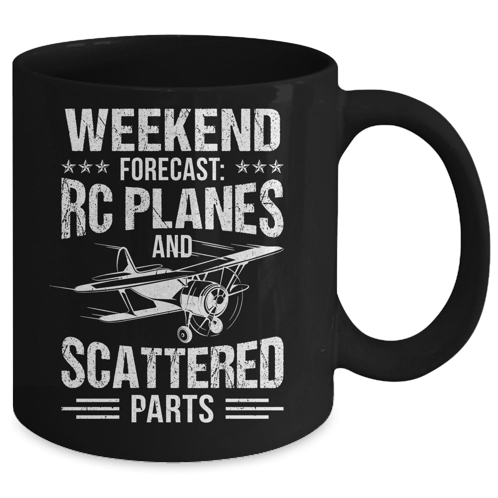 Funny Test Pilot Weekend Forecast RC Planes Scattered Parts Mug | siriusteestore