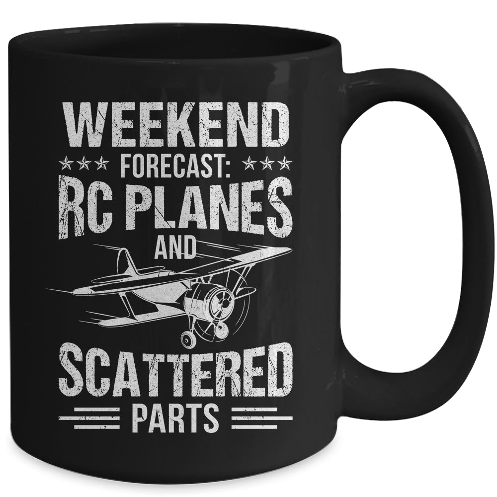 Funny Test Pilot Weekend Forecast RC Planes Scattered Parts Mug | siriusteestore