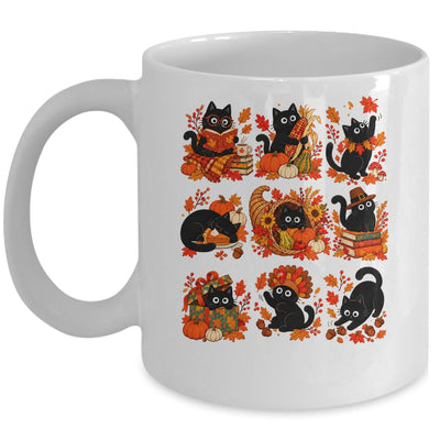 Funny Thanksgiving Black Cat Autumn Cat Lover Fall Men Women Mug | siriusteestore