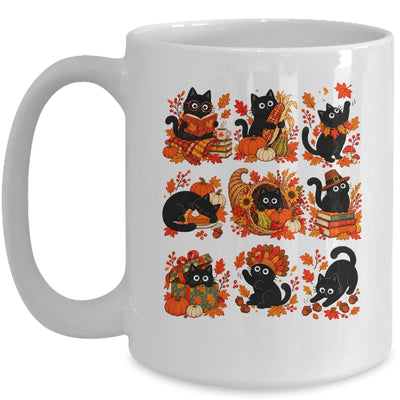 Funny Thanksgiving Black Cat Autumn Cat Lover Fall Men Women Mug | siriusteestore