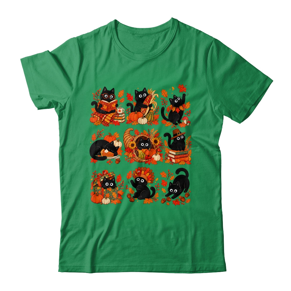 Funny Thanksgiving Black Cat Autumn Cat Lover Fall Men Women Shirt & Sweatshirt | siriusteestore
