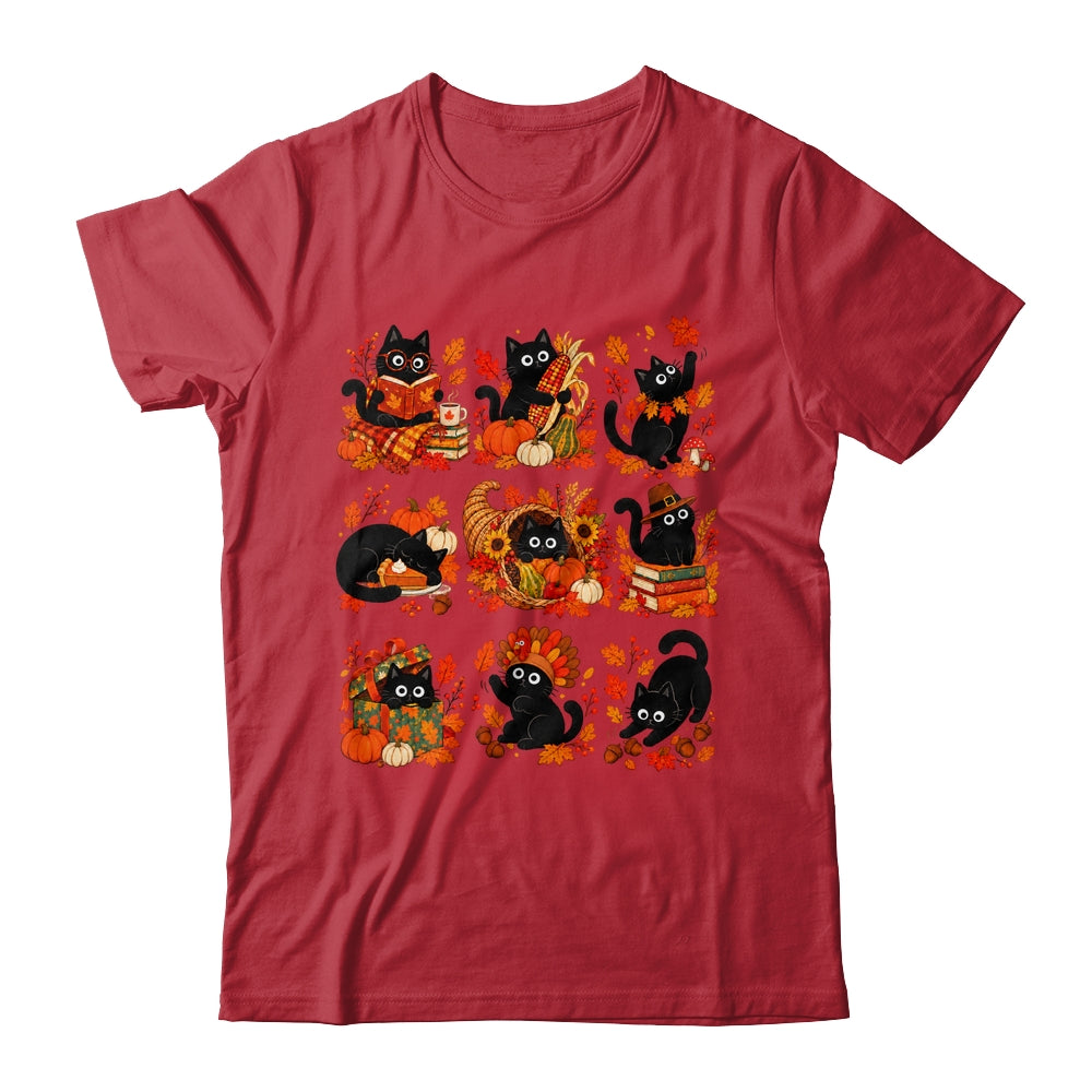 Funny Thanksgiving Black Cat Autumn Cat Lover Fall Men Women Shirt & Sweatshirt | siriusteestore