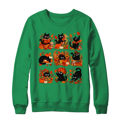 Funny Thanksgiving Black Cat Autumn Cat Lover Fall Men Women Shirt & Sweatshirt | siriusteestore