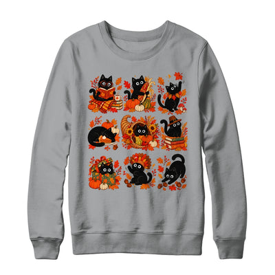 Funny Thanksgiving Black Cat Autumn Cat Lover Fall Men Women Shirt & Sweatshirt | siriusteestore