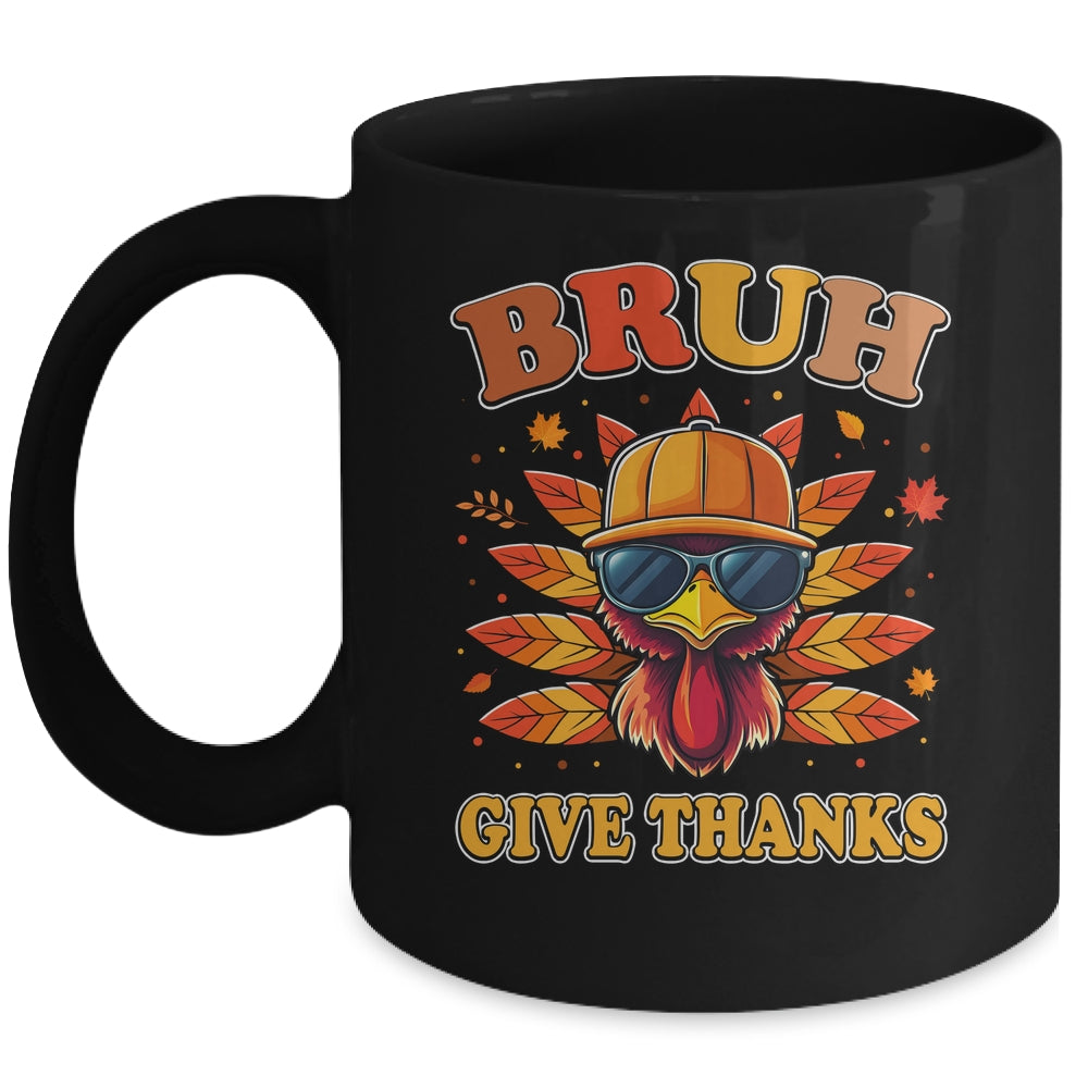 Funny Turkey Bruh Meme Thanksgiving For Boys Men Kids Mug | siriusteestore