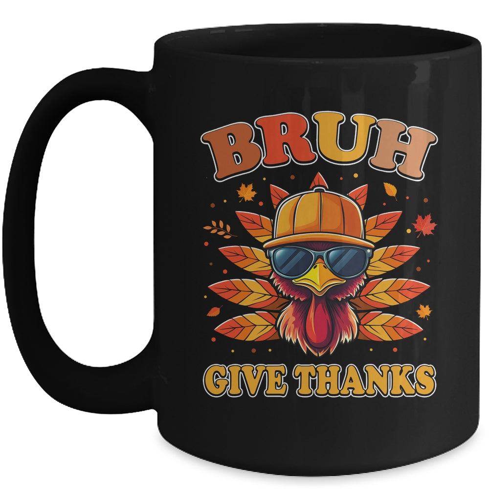 Funny Turkey Bruh Meme Thanksgiving For Boys Men Kids Mug | siriusteestore